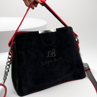 Стильна жіноча сумка з трьома відділеннями - чорна з червоним краєм. - Інтернет-магазин спільних покупок ToGether
