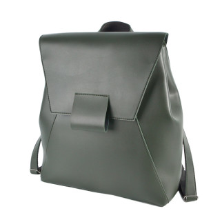 Стильний сучасний великий рюкзак жіночий темно-зелений якісний з відділенням на блискавці під клапаном - Інтернет-магазин спільних покупок ToGether