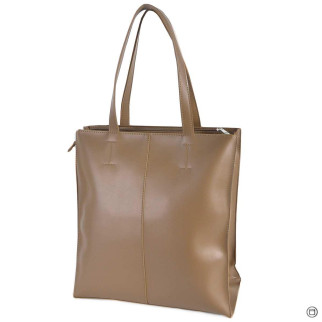 Лаконічна велика жіноча сумка мокко кольору на три відділення з легкістю вміщає формат А4 - Інтернет-магазин спільних покупок ToGether