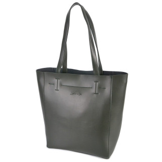 Мінімалістична велика якісна сумка шопер жіноча темно-зелена - Інтернет-магазин спільних покупок ToGether