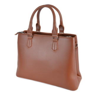Лаконічна модна велика сумка жіноча руда каркасна якісна у стилі "Tote Bag" - Інтернет-магазин спільних покупок ToGether