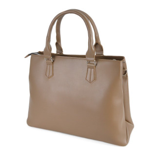 Лаконічна модна велика сумка жіноча каркасна якісна колір мокко у стилі "Tote Bag" - Інтернет-магазин спільних покупок ToGether