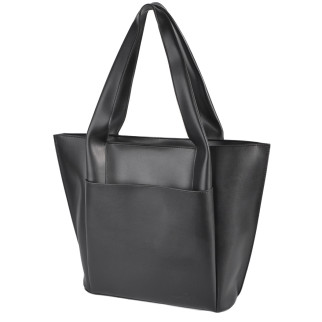 Велика мінімалістична стильна сумка жіноча чорна якісна на три відділення - Інтернет-магазин спільних покупок ToGether