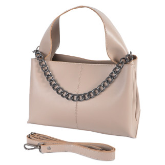Модна маленька жіноча сумочка крос боді каркасна колір беж тауп з ланцюжком з якісного штучного шкірозамінника - Інтернет-магазин спільних покупок ToGether