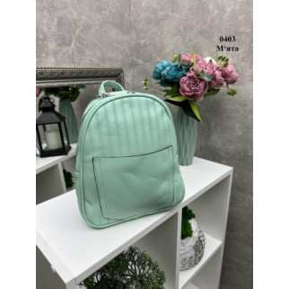 Практичний жіночий рюкзак м'ятного кольору на два відділення на блискавці, можна носити як сумку - Інтернет-магазин спільних покупок ToGether