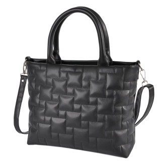 Велика лаконічна стьобана сумка жіноча чорна якісна містка - Інтернет-магазин спільних покупок ToGether