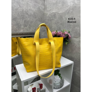 Жіноча велика жовта сумка-трансформер великої вмісткості з принтом під крокодила - Інтернет-магазин спільних покупок ToGether