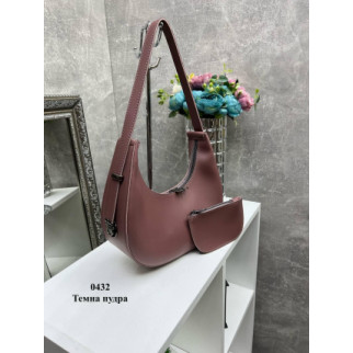 Модний елегантний комплект 2в1 жіноча сумка та гаманець з еко шкіри високої якості колір темна пудра - Інтернет-магазин спільних покупок ToGether
