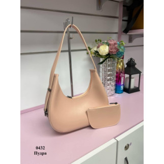 Модний елегантний комплект 2в1 жіноча сумка та гаманець з еко шкіри високої якості колір пудра - Інтернет-магазин спільних покупок ToGether