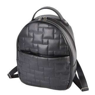 Модний місткий молодіжний рюкзак жіночий чорний стьобаний із якісного штучного шкірозамінника - Інтернет-магазин спільних покупок ToGether