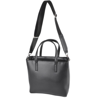 Стильна містка жіноча сумка каркасна чорна якісна з широким ременем - Інтернет-магазин спільних покупок ToGether