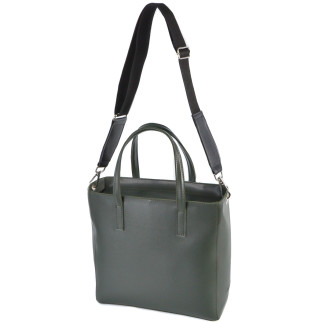Стильна містка жіноча сумка каркасна якісна з широким ременем колір темно зелений - Інтернет-магазин спільних покупок ToGether