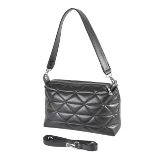 Класична лаконічна стьобана сумка жіноча чорна з двома знімними ручками різної довжини - Інтернет-магазин спільних покупок ToGether