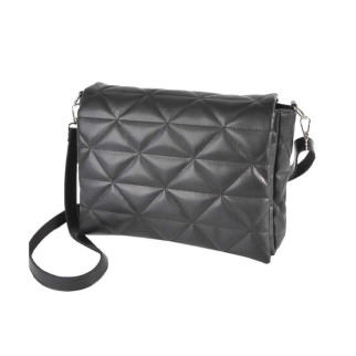 Стильна молодіжна стьобана сумочка жіноча чорна якісна на блискавці під клапаном - Інтернет-магазин спільних покупок ToGether