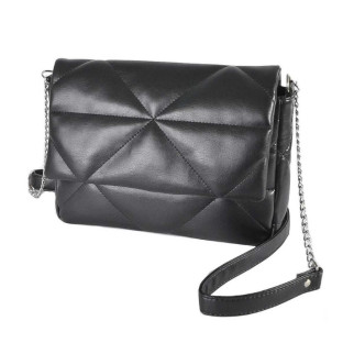 Елегантна стьобана сумочка клатч жіноча чорна під клапаном, з ланцюжком, високої якості - Інтернет-магазин спільних покупок ToGether