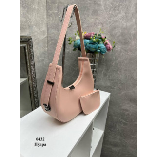 Модний елегантний комплект 2в1 жіноча сумка та гаманець з еко шкіри високої якості колір пудра - Інтернет-магазин спільних покупок ToGether