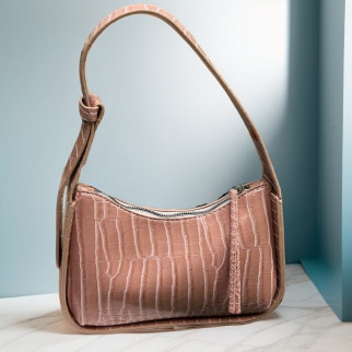 Стильна маленька сумка багет жіноча пудрова сумочка з крокодиловим принтом міні сумка клатч з екошкіри - Інтернет-магазин спільних покупок ToGether