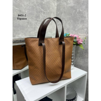 Велика вмістка жіноча сумка стильна з написом "формат А4" в теракотовому кольорі - Інтернет-магазин спільних покупок ToGether