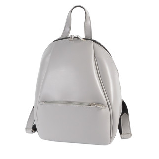 Модний сучасний місткий рюкзак жіночий сірий з високоякісного шкірозамінника з легким блиском - Інтернет-магазин спільних покупок ToGether
