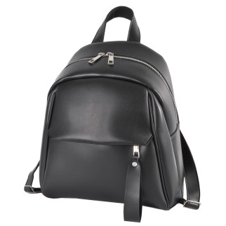 Крутий модний якісний чорний рюкзак жіночий маленький місткий рюкзачок з зручною кишенею спереду - Інтернет-магазин спільних покупок ToGether