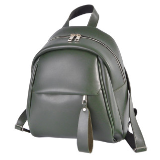 Модний якісний темно-зелений рюкзак жіночий маленький місткий рюкзачок з зручною кишенею спереду - Інтернет-магазин спільних покупок ToGether