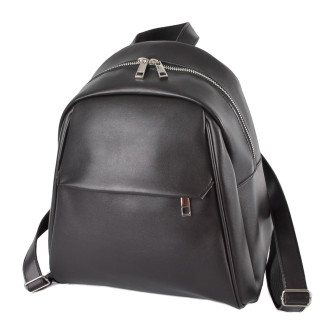 Якісний рюкзак жіночий маленький місткий рюкзачок з зручною кишенею спереду колір чорний шоколад - Інтернет-магазин спільних покупок ToGether