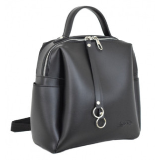 Модний місткий якісний рюкзак жіночий чорний зі штучної шкіри на два відділення на блискавках - Інтернет-магазин спільних покупок ToGether