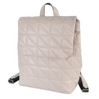 Якісний модний місткий рюкзак жіночий стьобаний бежевий тауп відділення на блискавці під клапаном - Інтернет-магазин спільних покупок ToGether