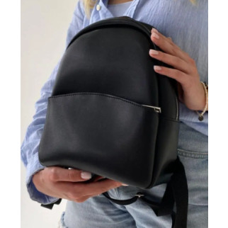 Зручний якісний рюкзак жіночий чорний місткий з якісного штучного шкірозамінника - Інтернет-магазин спільних покупок ToGether