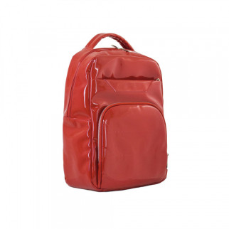 Стильний яскравий лакований жіночий рюкзак червоного кольору великий з відділенням для ноутбука - Інтернет-магазин спільних покупок ToGether