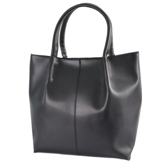 Класична велика жіноча сумка чорна містка з одним відділенням на блискавці - Інтернет-магазин спільних покупок ToGether