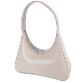 Елегантна якісна каркасна сумка жіноча маленька колір бежевий тауп сумочка достатньо містка - Інтернет-магазин спільних покупок ToGether