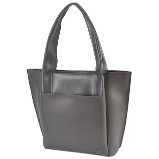 Велика мінімалістична стильна сумка жіноча якісна на три відділення колір графіт - Інтернет-магазин спільних покупок ToGether