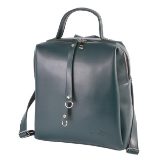 Модний місткий якісний рюкзак жіночий зелений зі штучної шкіри на два відділення на блискавках - Інтернет-магазин спільних покупок ToGether