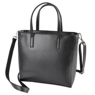 Класична містка жіноча сумка чорна каркасна велика якісна у стилі "Tote Bag" - Інтернет-магазин спільних покупок ToGether