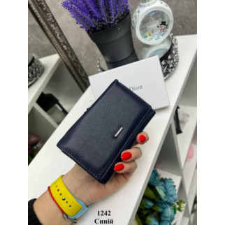Крутий якісний жіночий гаманець синій з натуральної шкіри мініатюрний стильний у фірмовій коробці - Інтернет-магазин спільних покупок ToGether