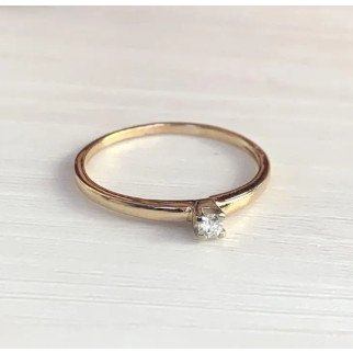 Класична золота обручка з одним каменем натуральним діамантом жіноча каблучка солітер із золота 585 проби 16.5 розмір - Інтернет-магазин спільних покупок ToGether