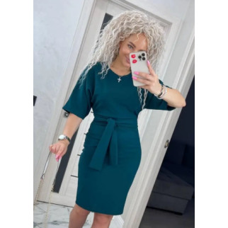 Ошатна елегантна коктейльна сукня жіноча облягаюча з широким рукавом смарагдова плаття 40 42 44 46 розмір 40/42, Зелений - Інтернет-магазин спільних покупок ToGether