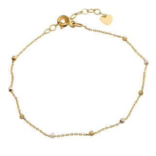 Елегантний золотий браслет на руку жіночий з кульками браслет ланцюжок на руку із золота з намистинами 17-20 см - Інтернет-магазин спільних покупок ToGether