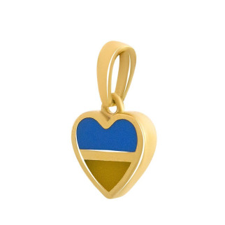 Патріотичний золотий кулон підвіска серце жовто-синій жіноча підвіска кулон у формі серця з прапором України - Інтернет-магазин спільних покупок ToGether