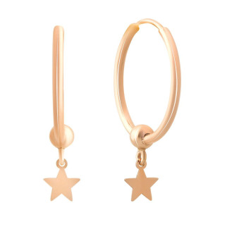 Золоті сережки кільця з підвіскою зірочки жіночі серги в стилі мінімалізму - Інтернет-магазин спільних покупок ToGether