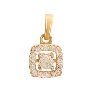 Стильна золота підвіска кулон з фіанітами квадрат жіночий кулон підвіска із золота з камінням - Інтернет-магазин спільних покупок ToGether