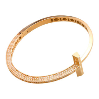 Стильний золотий браслет на руку кільце в стилі тиффані жіночий браслет з фіанітами каміння золото розмір 18 - Інтернет-магазин спільних покупок ToGether