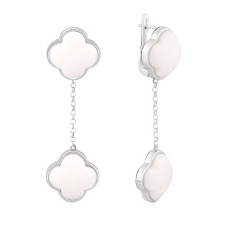 Срібні сережки Високої якості з керамікою (2100621) - Інтернет-магазин спільних покупок ToGether