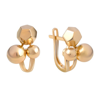 Модні золоті сережки з кульками стильні жіночі серги із золота на кожен день англійський замок - Інтернет-магазин спільних покупок ToGether