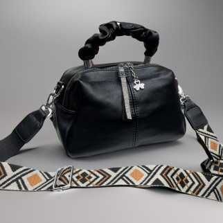 Модна кросс боді сумка через плече жіноча з широким ременем чорна сумочка клатч жіночий через плече еко шкіра - Інтернет-магазин спільних покупок ToGether