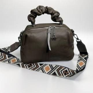 Модна кросс боді сумка через плече жіноча з широким ременем хакі сумочка клатч жіночий через плече еко шкіра - Інтернет-магазин спільних покупок ToGether