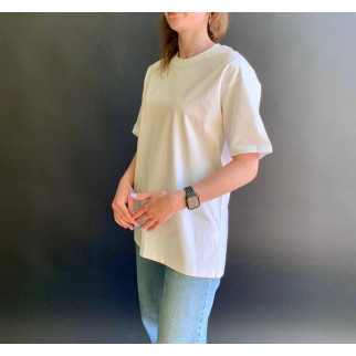 Базова жіноча бавовняна футболка біла спортивна футболка оверсайз з довгим рукавом універсальна XL - Інтернет-магазин спільних покупок ToGether