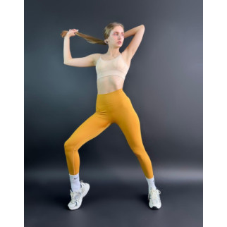 Спортивні лосини жіночі з високою посадкою з пуш ап ефектом розмір S яскраві жовті легінси для фітнесу - Інтернет-магазин спільних покупок ToGether
