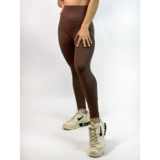 Жіночі легінси спортивні з пуш ап ефектом S однотонні коричневі лосини для фітнесу з високою посадкою - Інтернет-магазин спільних покупок ToGether